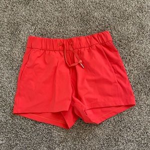 Lululemon red on the fly shorts size 6